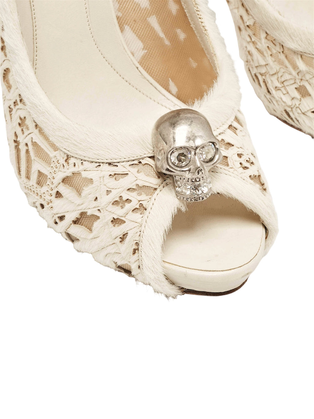 ALEXANDER MCQUEEN SKULL AND PONY HAIR STILETTOS