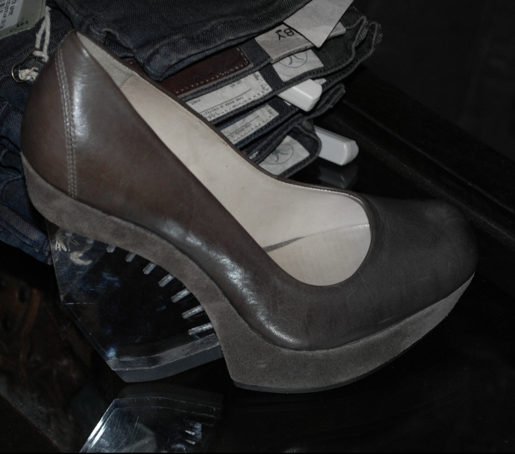 ALL SAINTS CLEAR STRUCTURAL WEDGE HEEL