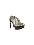 GIANFRANCO FERRÉ GOLD ANKLE BOOTS WITH FLOWER HEELS