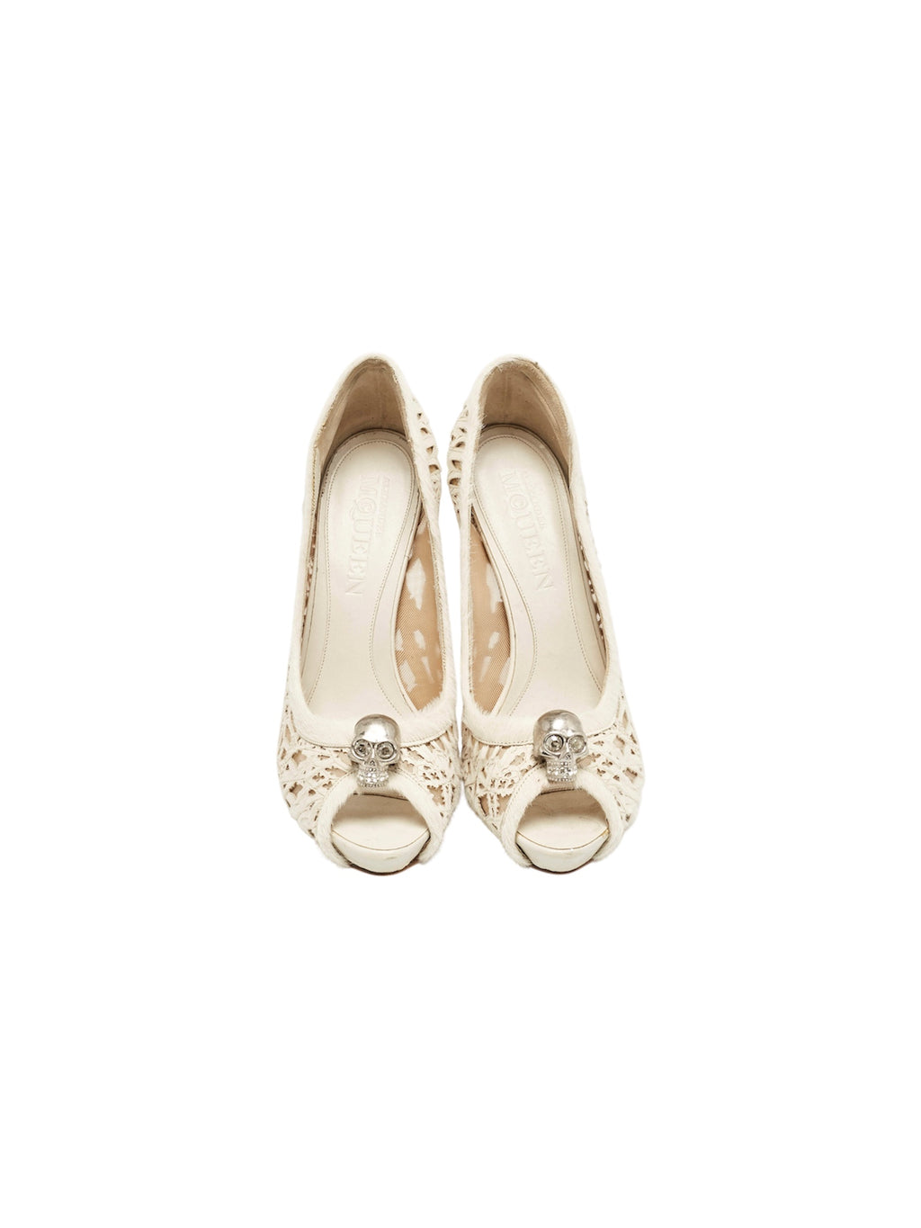 ALEXANDER MCQUEEN SKULL AND PONY HAIR STILETTOS