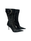 GIANMARCO LORENZI CORSET LACE UP BOOTS