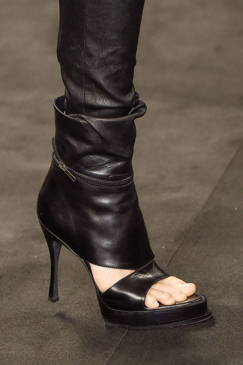 ANN DEMEULEMEESTER SPRING 2016 OPEN TOE ANKLE BOOTS