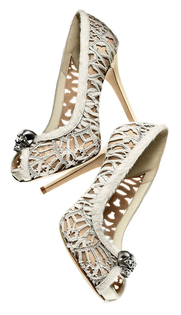 ALEXANDER MCQUEEN SKULL AND PONY HAIR STILETTOS