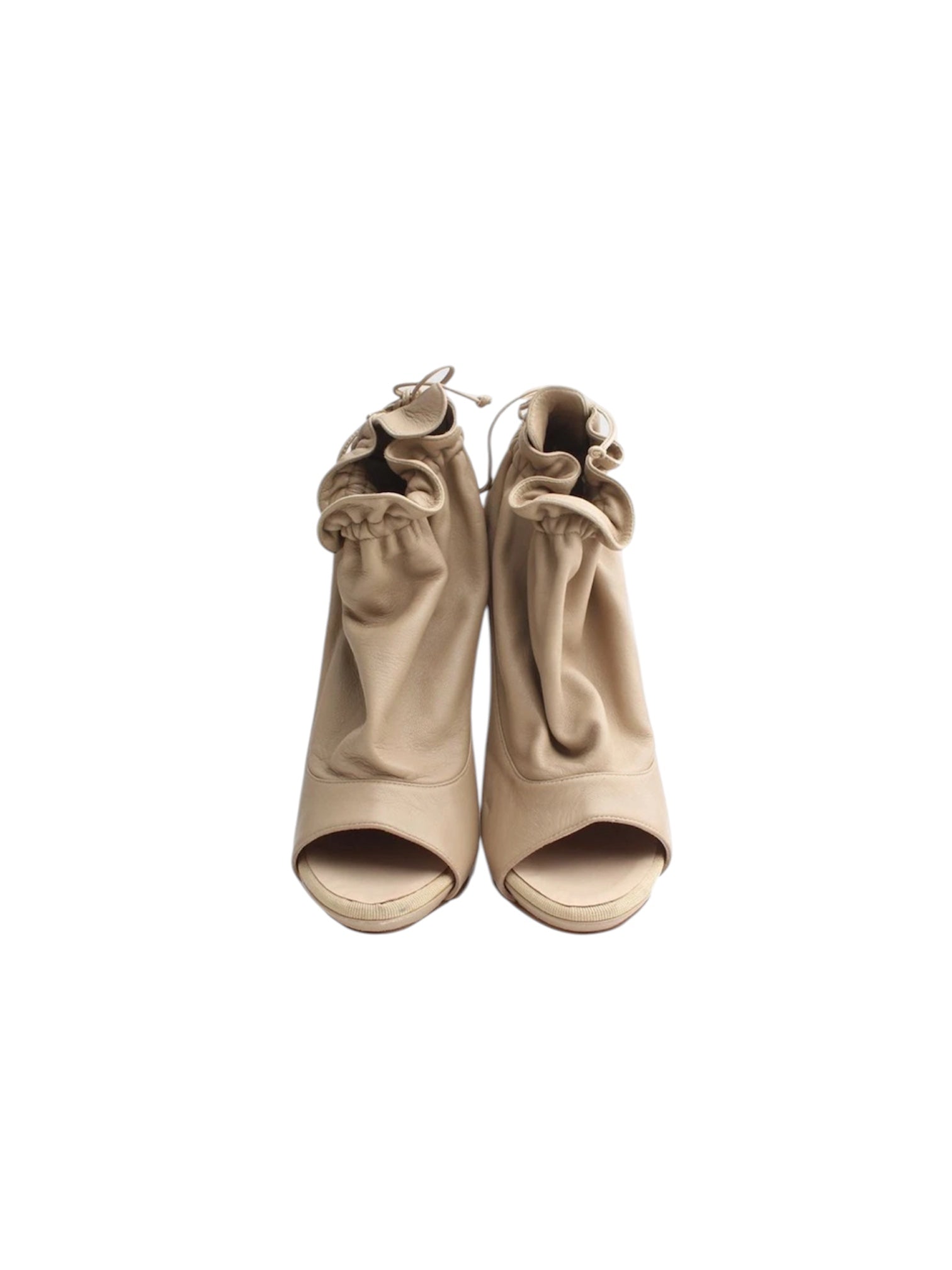 NINA RICCI SPRING 2010 BEIGE OPEN TOE BOOTIES