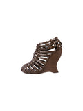 BOTTEGA VENETTA BROWN CAGE WEDGES