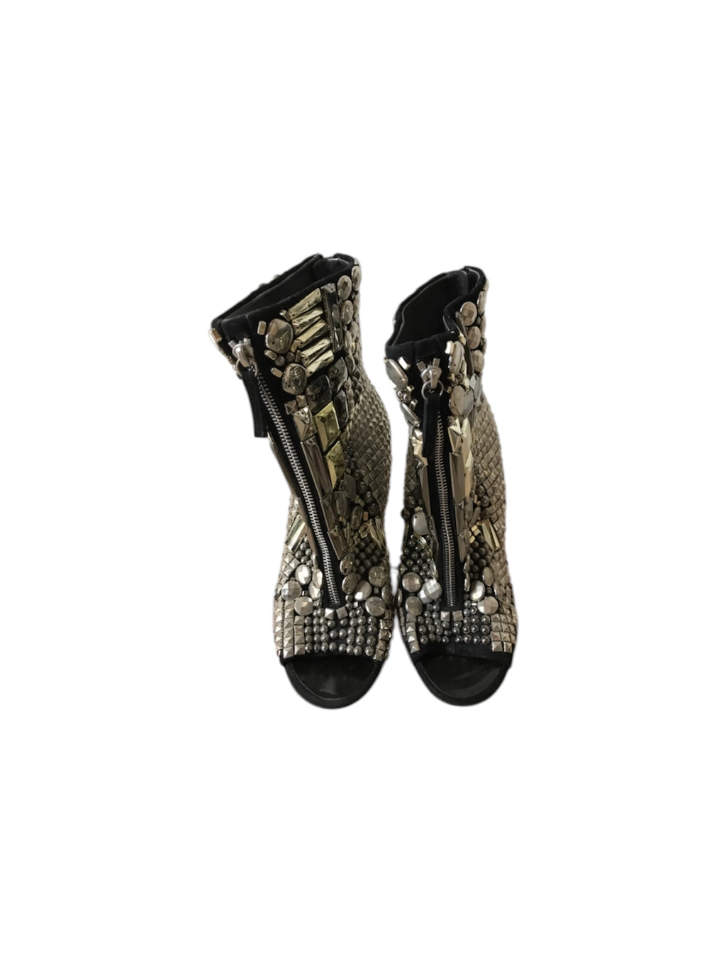 GIUSEPPE ZANOTTI STUDDED METALLIC BOOTIES