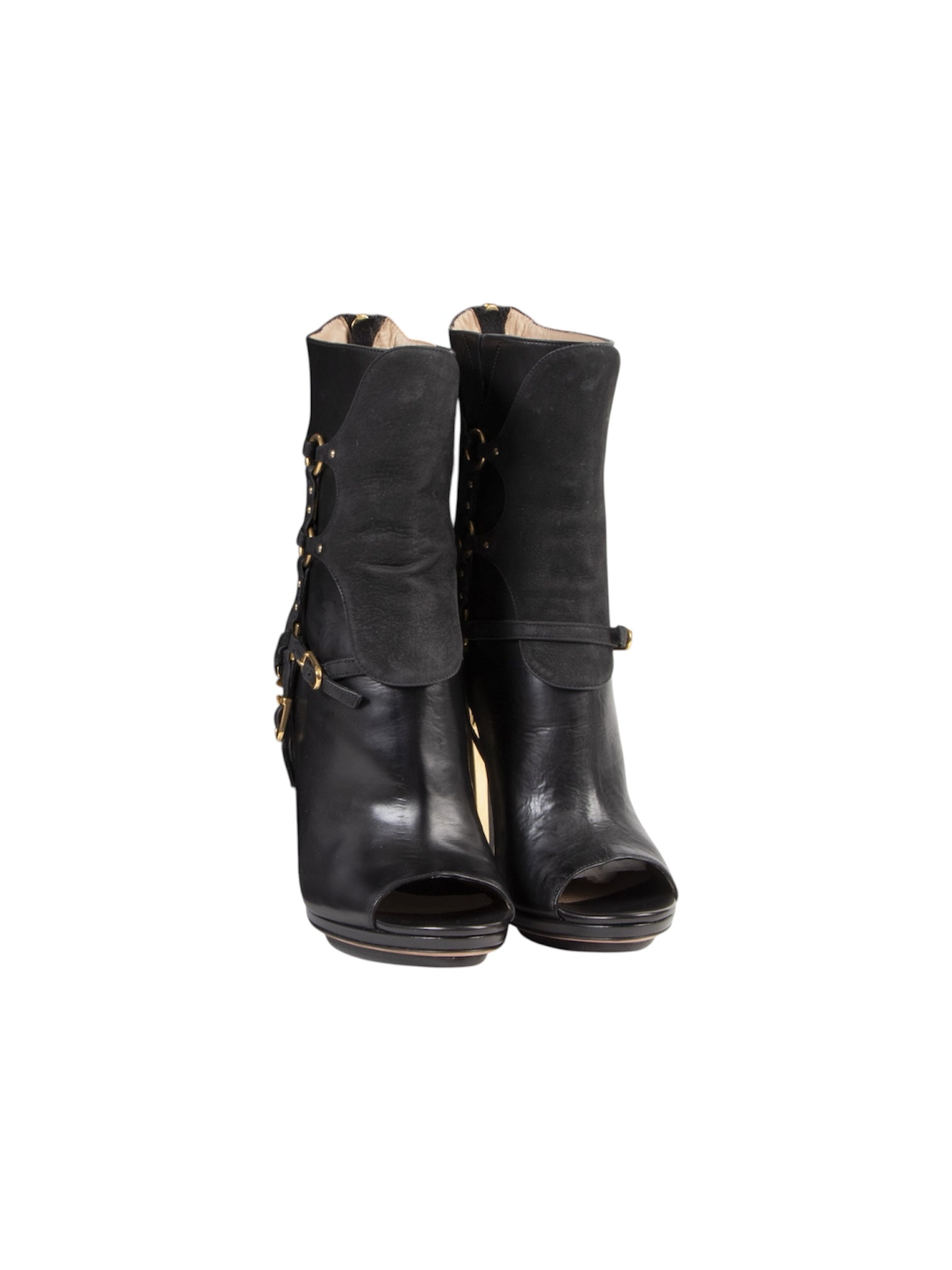 HERVÉ LÉGER FALL 2012 OPEN TOE BOOTIES