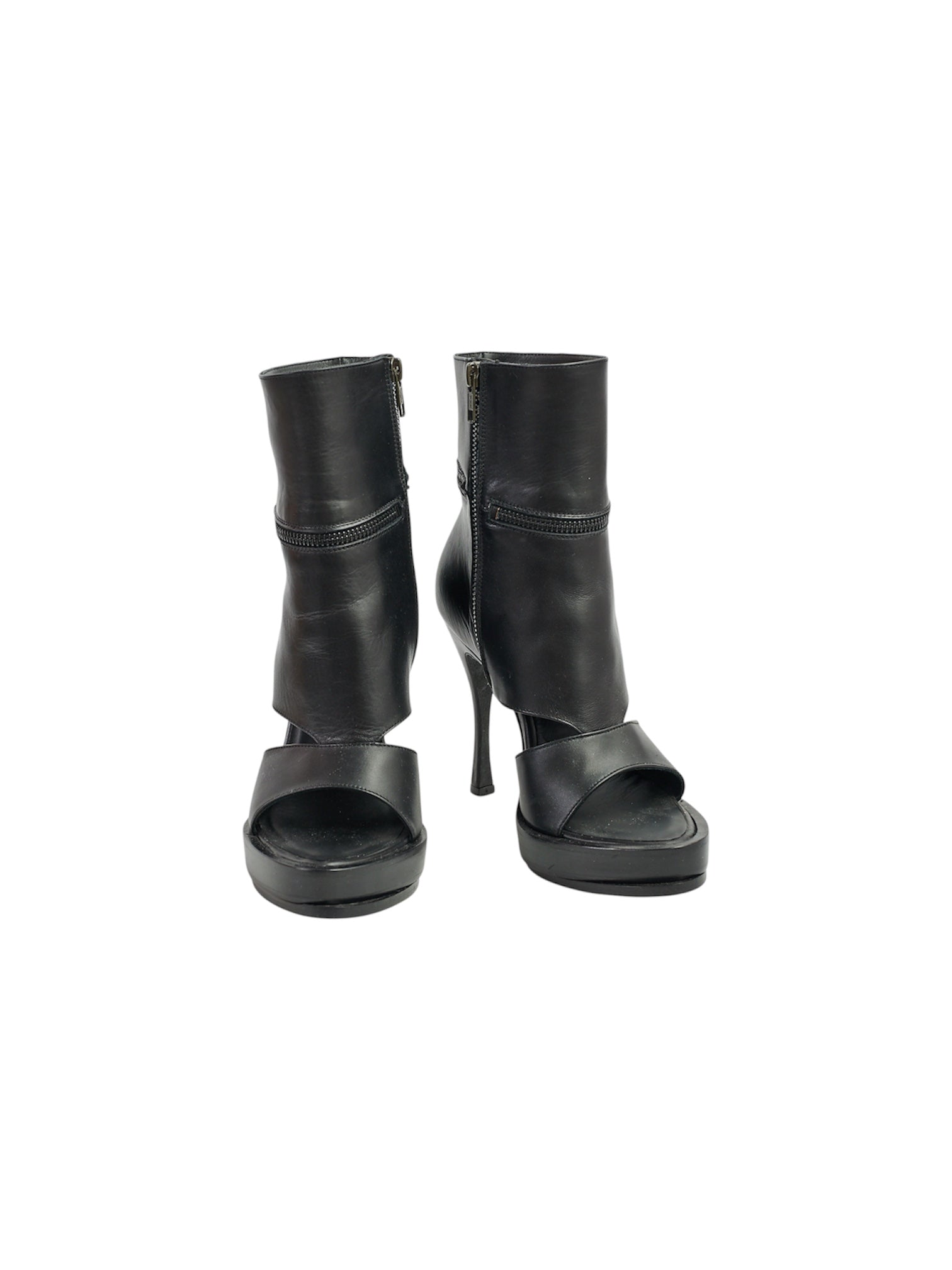 ANN DEMEULEMEESTER SPRING 2016 OPEN TOE ANKLE BOOTS