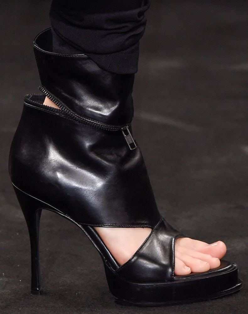 ANN DEMEULEMEESTER SPRING 2016 OPEN TOE ANKLE BOOTS