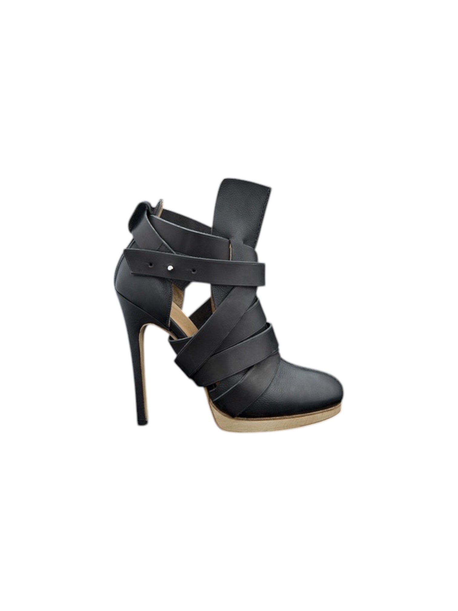 KRIS VAN ASSCHE SS2010 MULTISTRAP ANKLE BOOTS